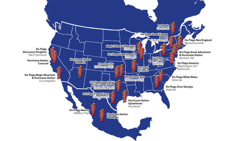 How many Six Flags are in the world?