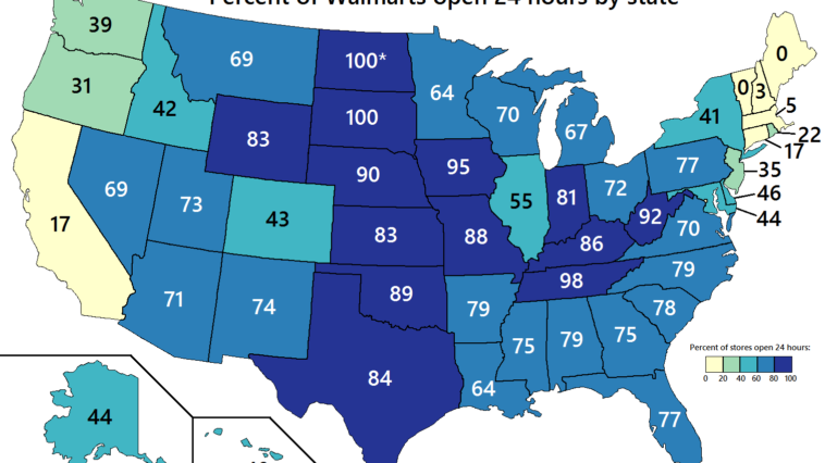 How many Walmart stores are there in the United States?