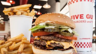 How many burgers are in a Five Guys burger?
