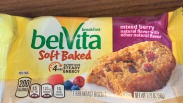 How many calories are in 4 belVita breakfast biscuits?