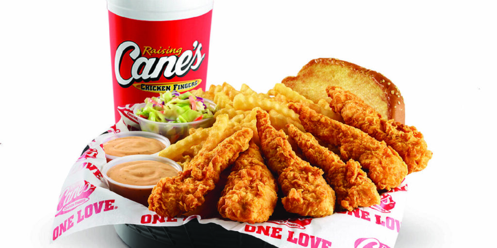 How many calories are in a Raising Canes box combo?