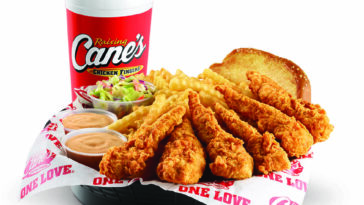 How many calories are in a Raising Canes box combo?