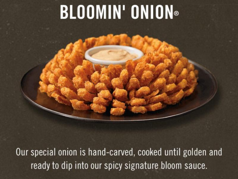How many calories are in a bloomin onion from Outback?