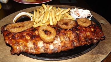 How many calories in TGI Friday's full rack of ribs?