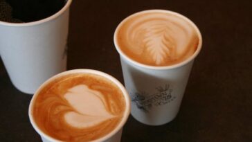 How many calories is a 12 oz vanilla latte with Almond Milk?