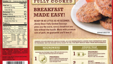 How many calories is in a Jimmy Dean sausage and egg?