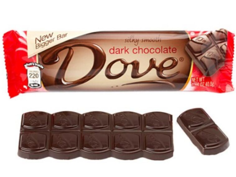 How many carbs are in Dove dark chocolate squares?