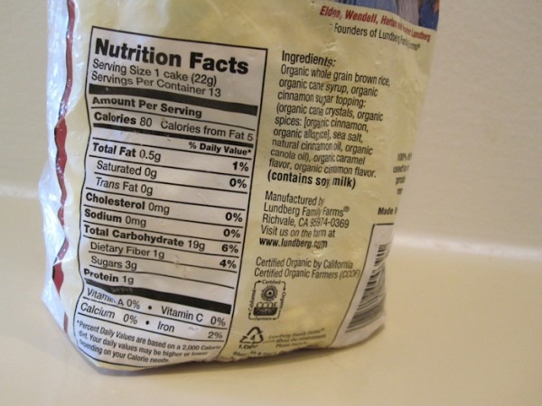 How many carbs are in rice cakes?