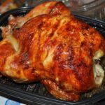 How many grams of meat are in a rotisserie chicken?