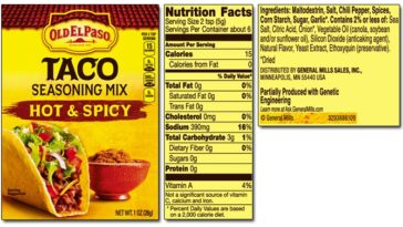 How many tablespoons are in a packet of Old El Paso Taco Seasoning?
