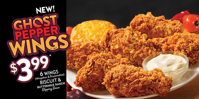 How many wings are in Popeyes ghost pepper wings?