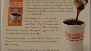 How much caffeine is in a shot of espresso at Dunkin Donuts?