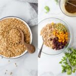 How much does dry farro make per cup?