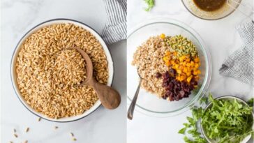 How much does dry farro make per cup?