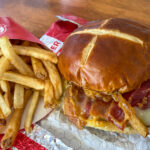 How much is a pretzel Bacon Pub double?