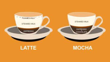 How much milk is in a cappuccino vs latte?