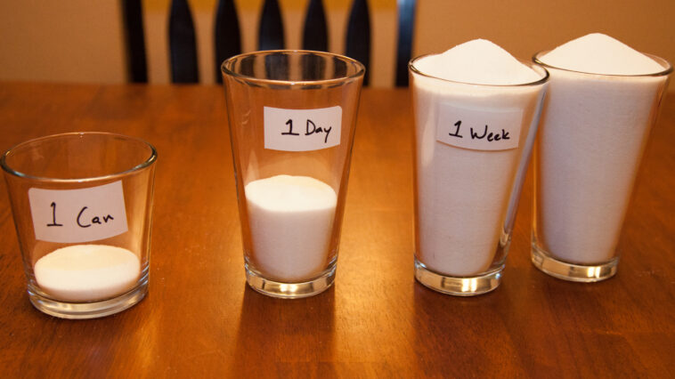 How much sugar is in a 12 oz can of Dr Pepper?