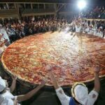 How was worlds largest pizza cooked?
