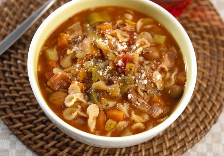Is Carrabba's minestrone soup vegetarian?