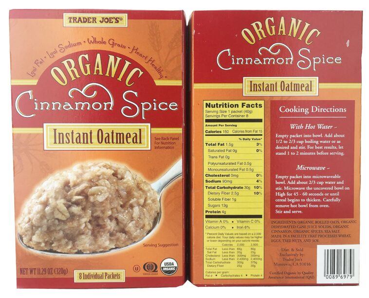 Is Trader Joe's maple and brown sugar instant oatmeal gluten free?