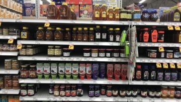 What aisle of the grocery store is honey in?