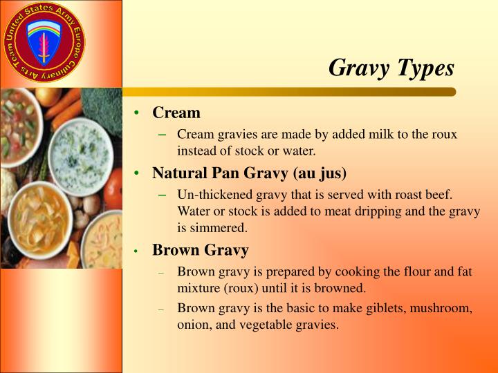 What are all the types of gravy?