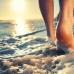 What are the benefits of walking on the beach?