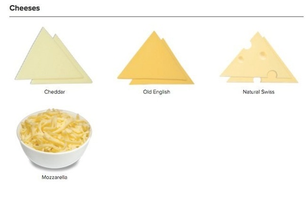 What cheeses does Subway have?