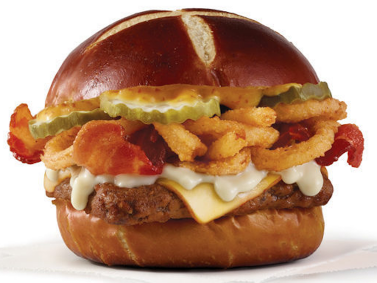 What comes on a Wendy's pretzel burger?