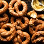 What do you eat with German pretzels?