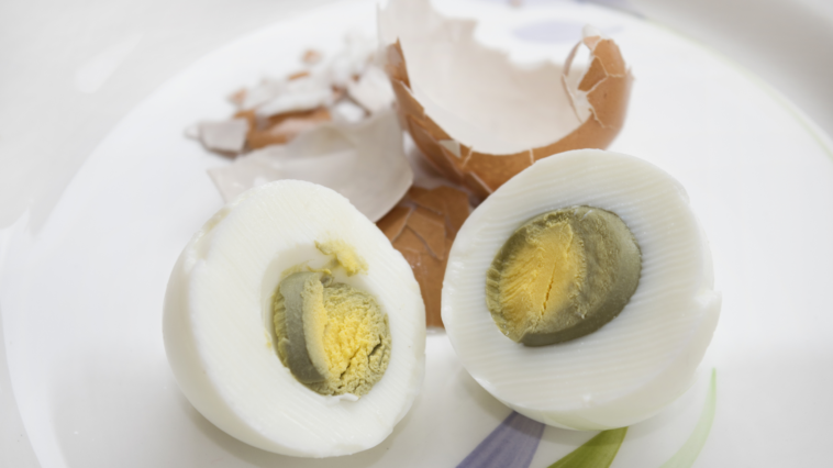 What does it mean if the yolk of a hard boiled egg is GREY?