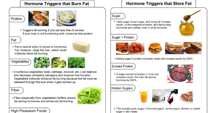 What foods trigger fat burning hormones?