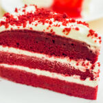 What gives red velvet cake its color?