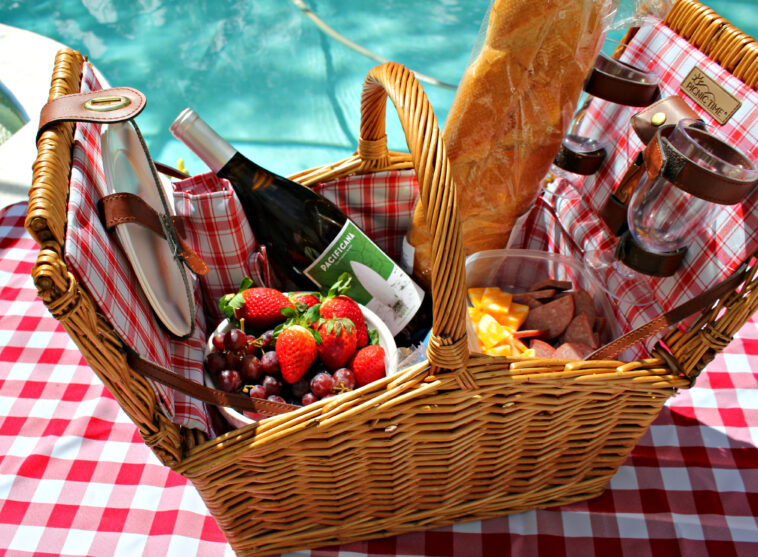 What goes in a romantic picnic basket?