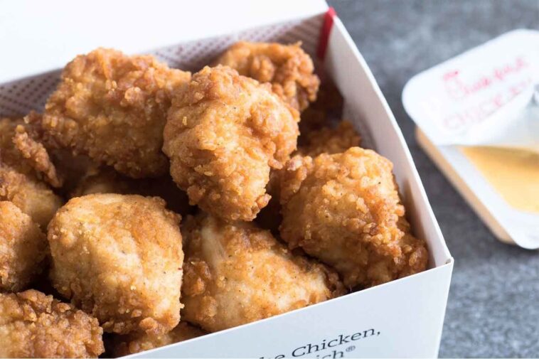 What is Chick Fil A chicken nuggets made of?