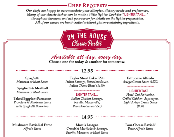 What is Maggiano's lighter take?