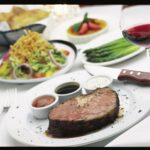 What is a three course dinner menu?