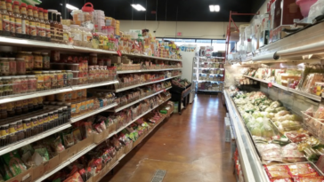 What is blocking in a grocery store?