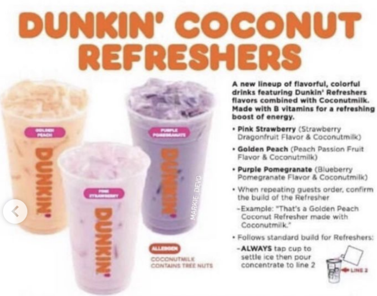 What is in Dunkin Donuts coconut milk latte?