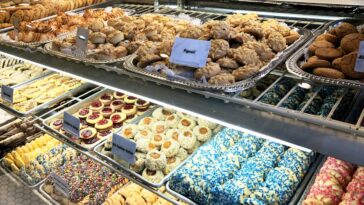 What is in the bakery section of a grocery store?