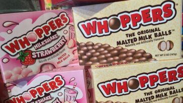 What is in the middle of a Whopper candy?