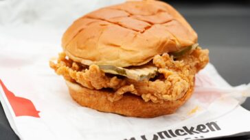What is on KFC spicy chicken sandwich?