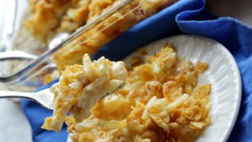 What main dish goes well with cheesy potatoes?