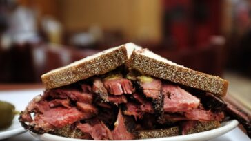 What meat is on a New York deli sandwich?