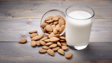 What preservatives are used in almond milk?