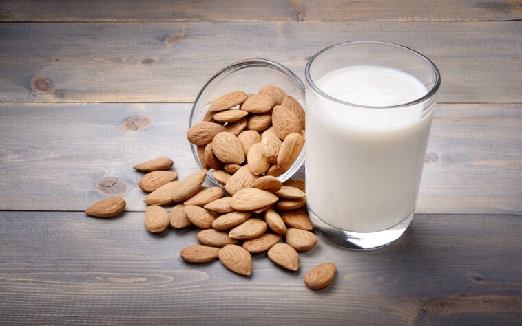 What preservatives are used in almond milk?