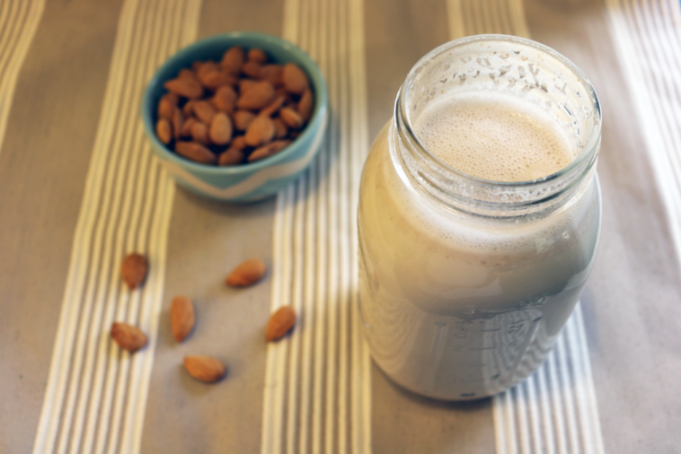 What should you avoid with almond milk?