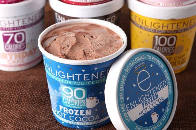 What sweetener is in enlightened ice cream?