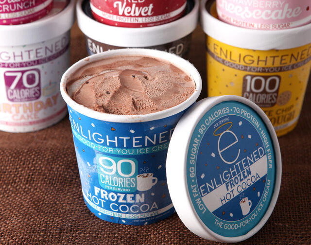 What sweetener is in enlightened ice cream?