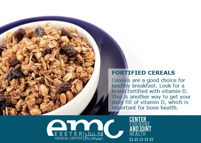 Which cereals are fortified with vitamin D?